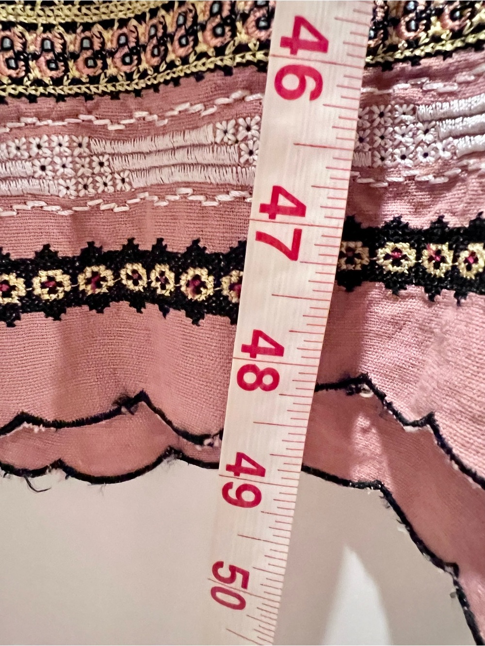 The Great. Dusty Rose Pink Embroidered V-Neck Midi Dress Boho M Empire Festival - Picture 4 of 10